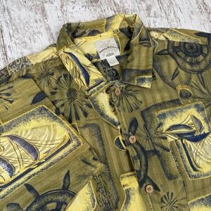 Tommy Bahama Relax Mens Silk Shirt Nautical Tiki Maritime Beach‎ Mens Sz Large